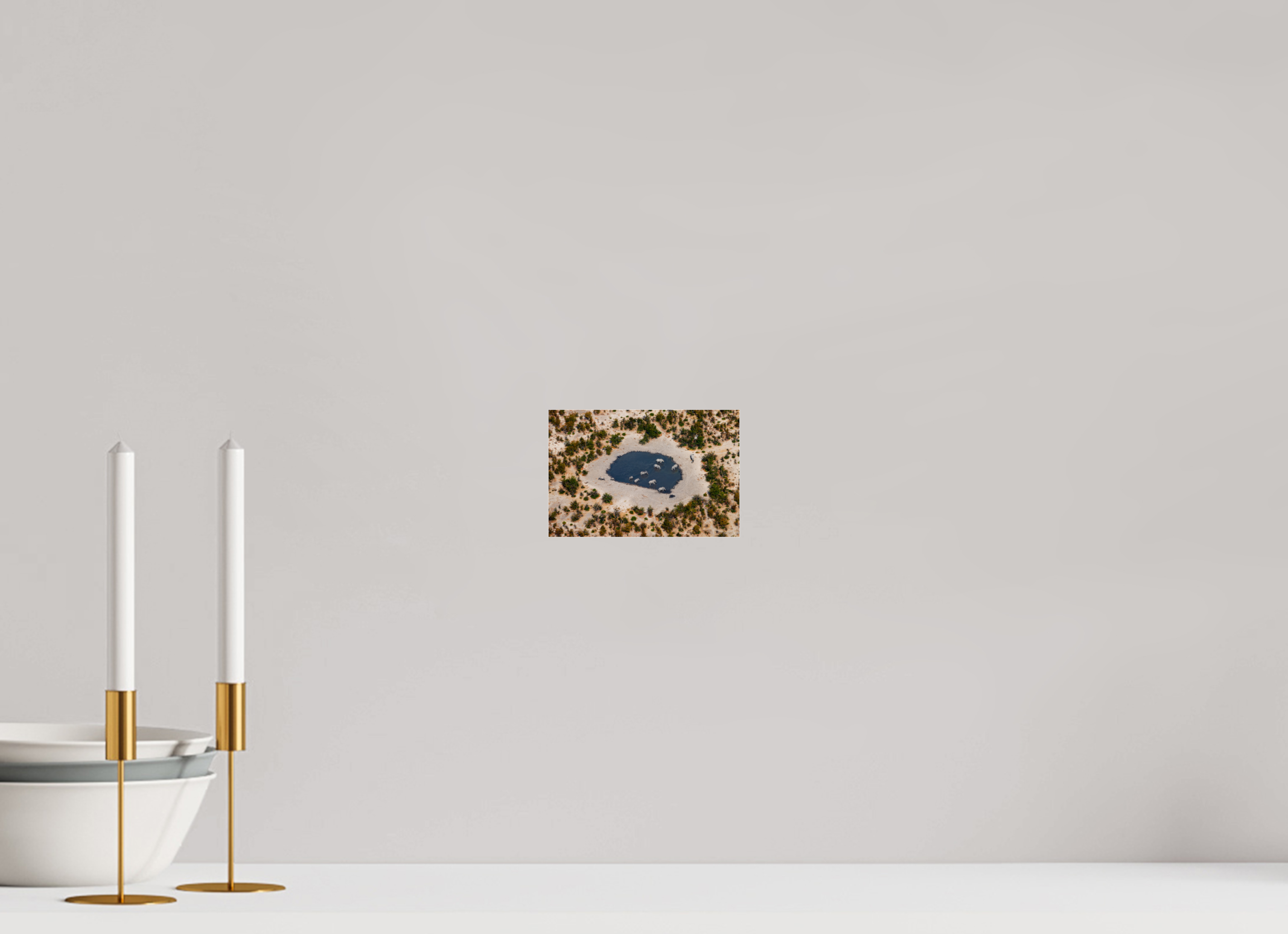 15 x 10 cm, Photo Print Under Acrylic Glass Elefant from above, Caprivi, Namibia, 2025