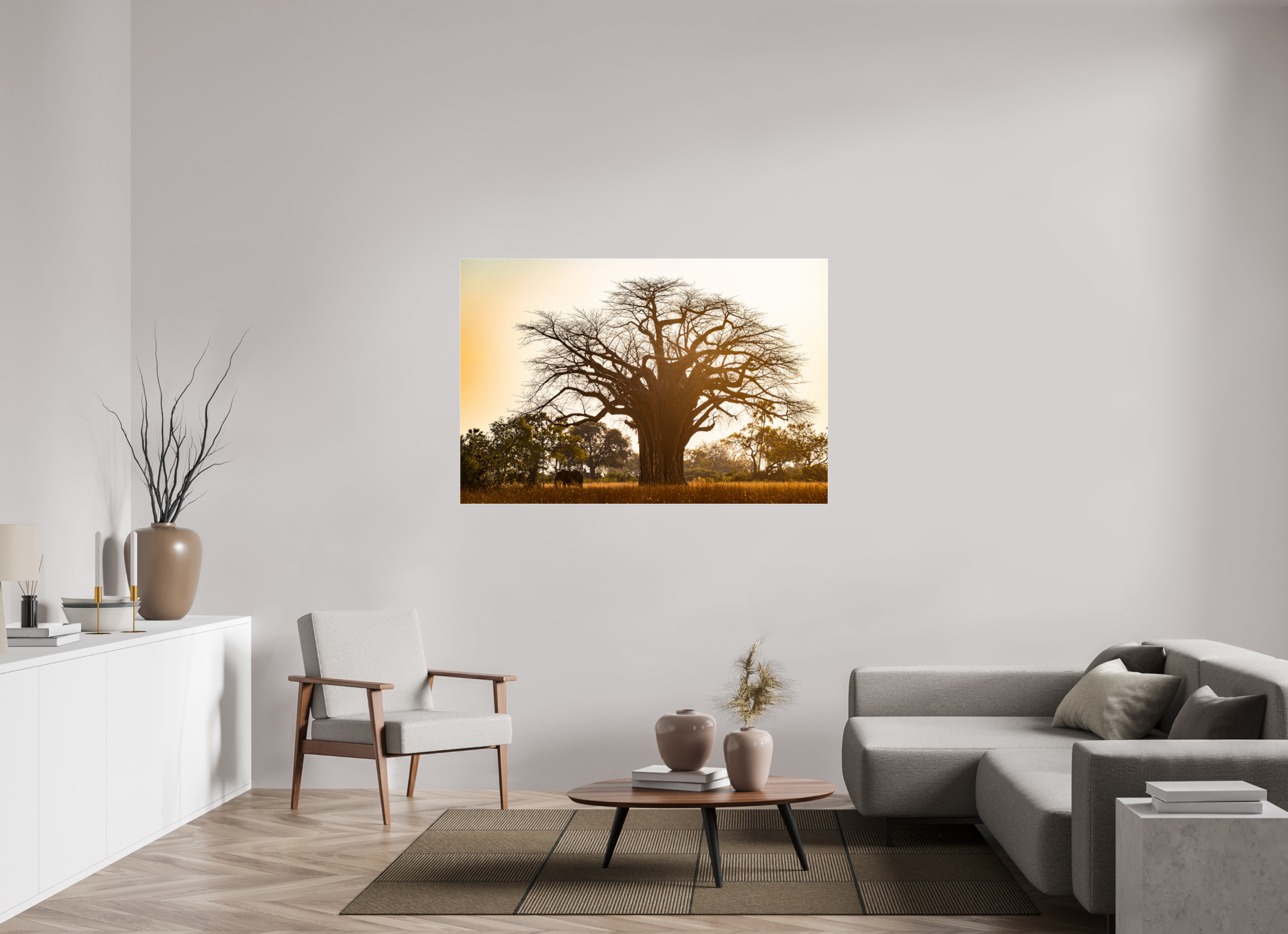 150 x 100 cm, Photo Print Under Acrylic Glass Baobab tree, Botswana, 2025