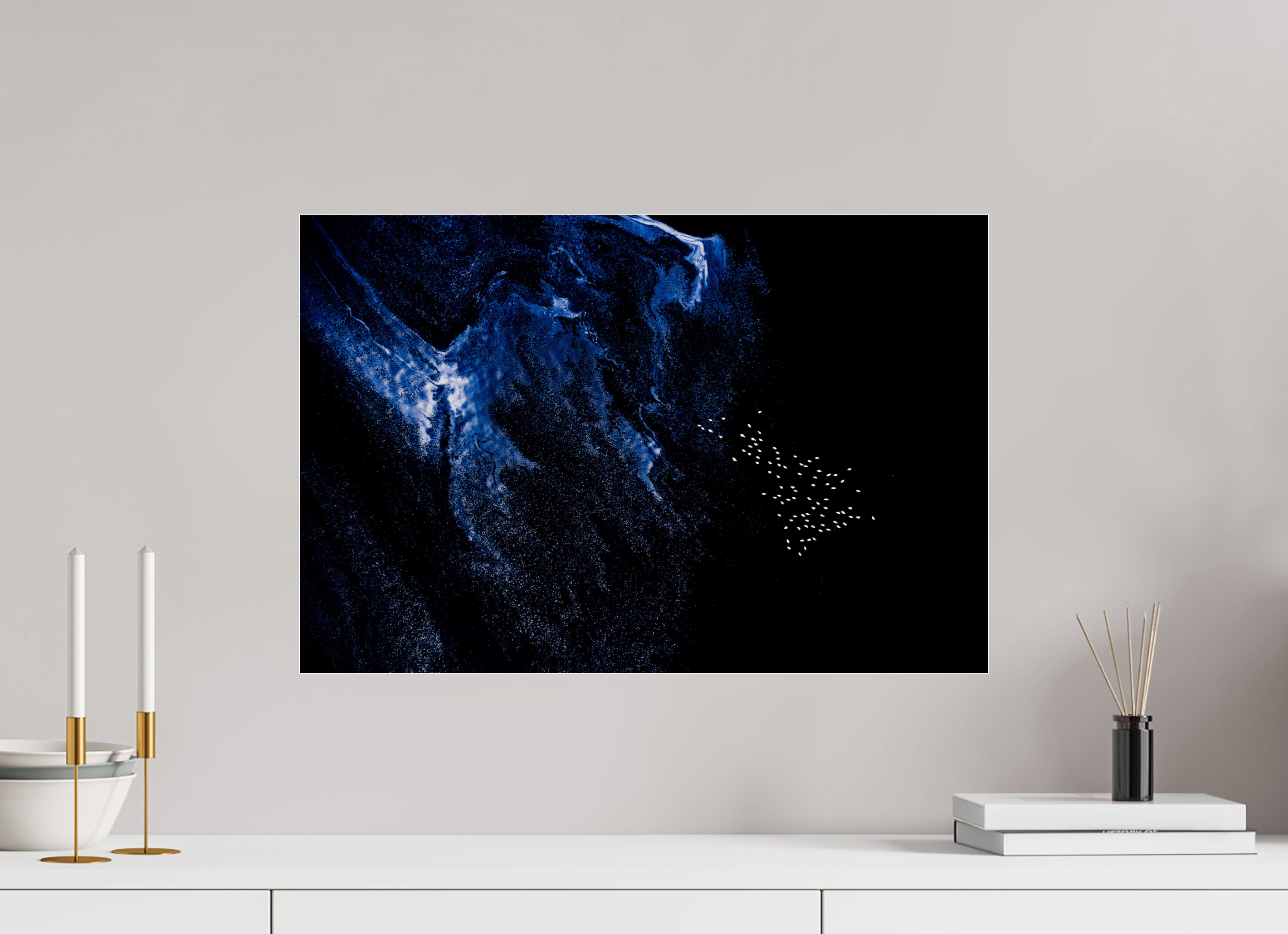 60 x 40 cm, Photo Print Under Acrylic Glass Flamingos at Lake Natron, Tansania, 2018