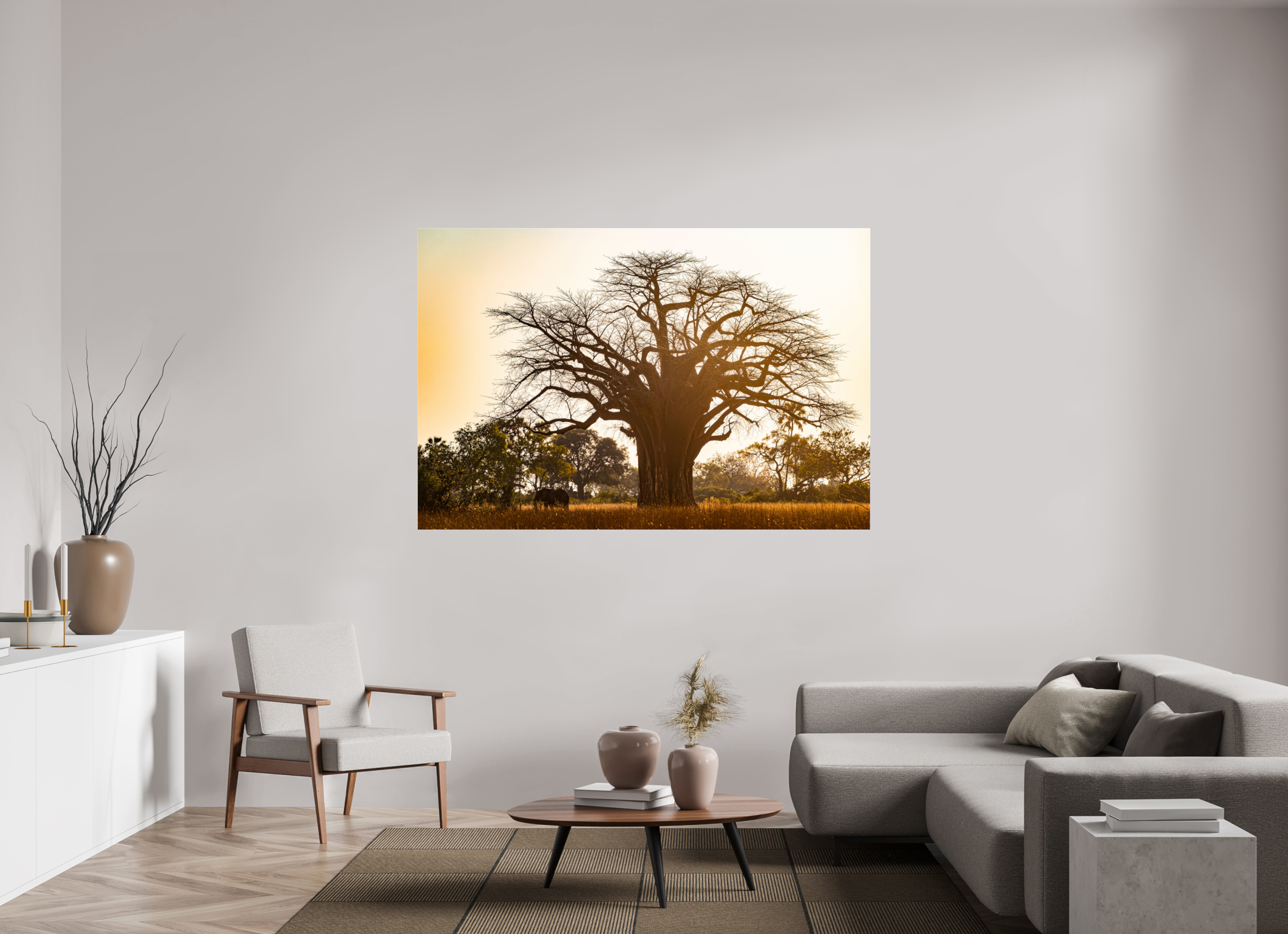 180 x 120 cm, Photo Print Under Acrylic Glass Baobab tree, Botswana, 2025