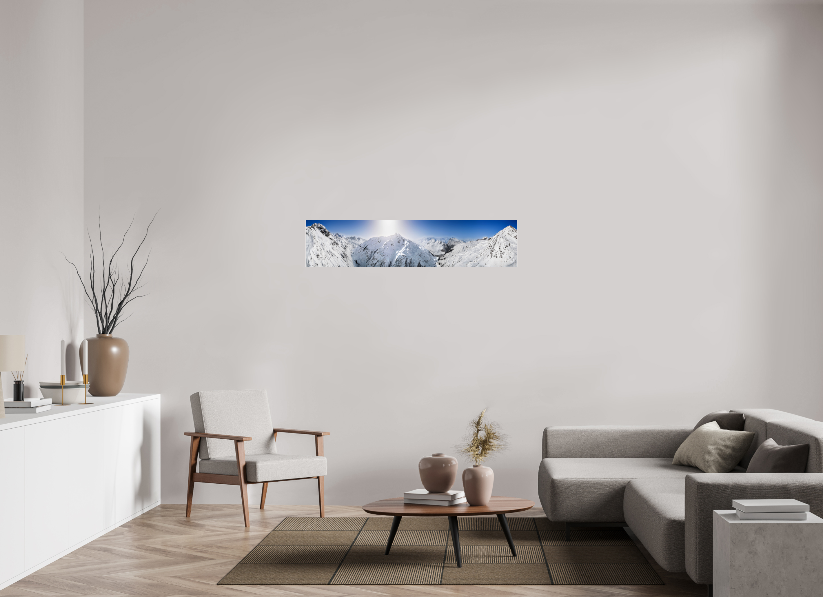 135,1 x 30 cm, Photo Print Under Acrylic Glass Saint-Gotthard Massif, Andermatt, Switzerland, 2021