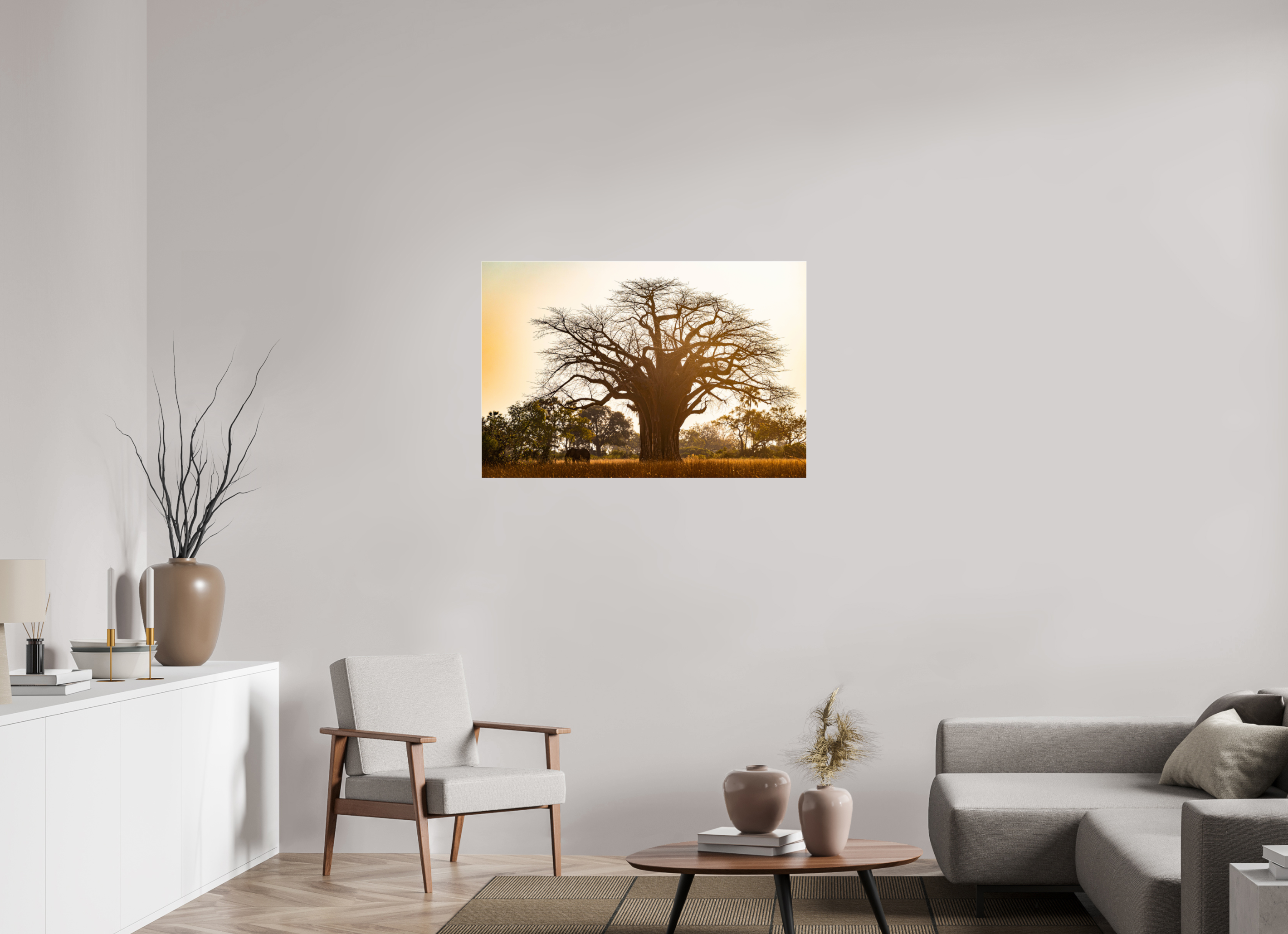 105 x 70 cm, Photo Print Under Acrylic Glass Baobab tree, Botswana, 2025
