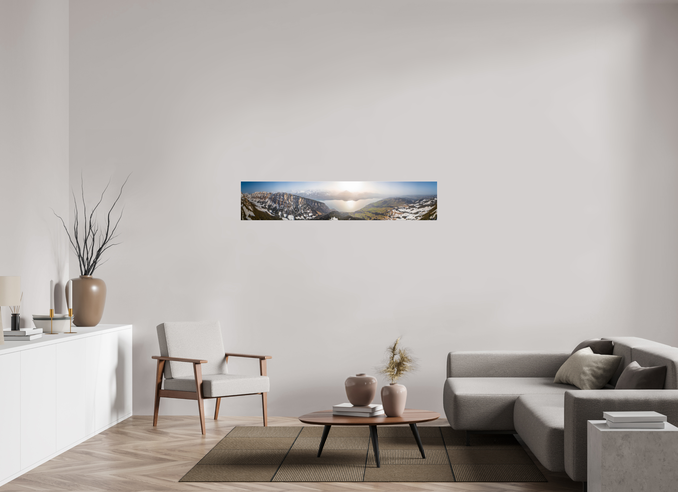 152,1 x 30 cm, Photo Print Under Acrylic Glass Thuner See, Switzerland, 2021