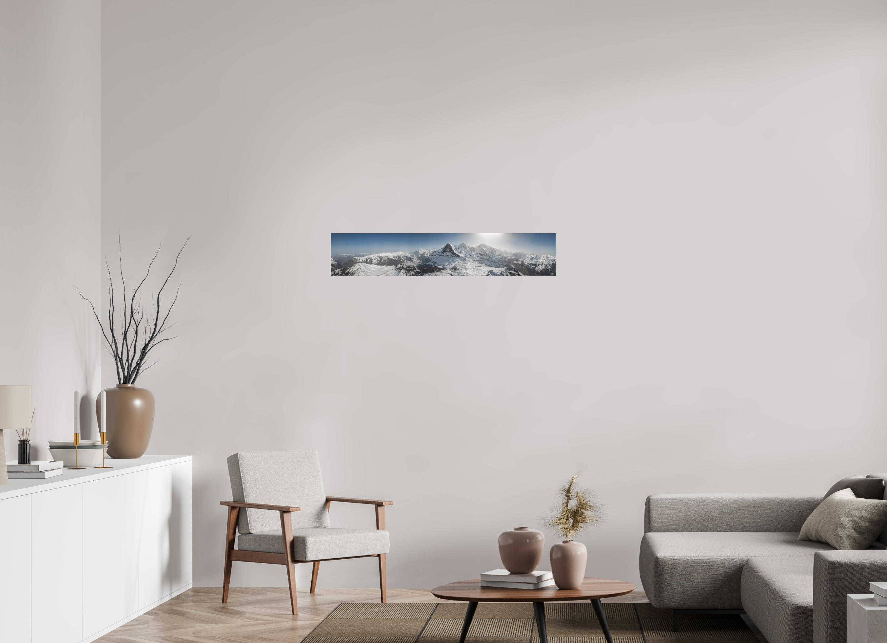 105,8 x 20 cm, Photo Print Under Acrylic Glass Eiger, Mönch, Jungfrau, Berner Oberland, Switzerland