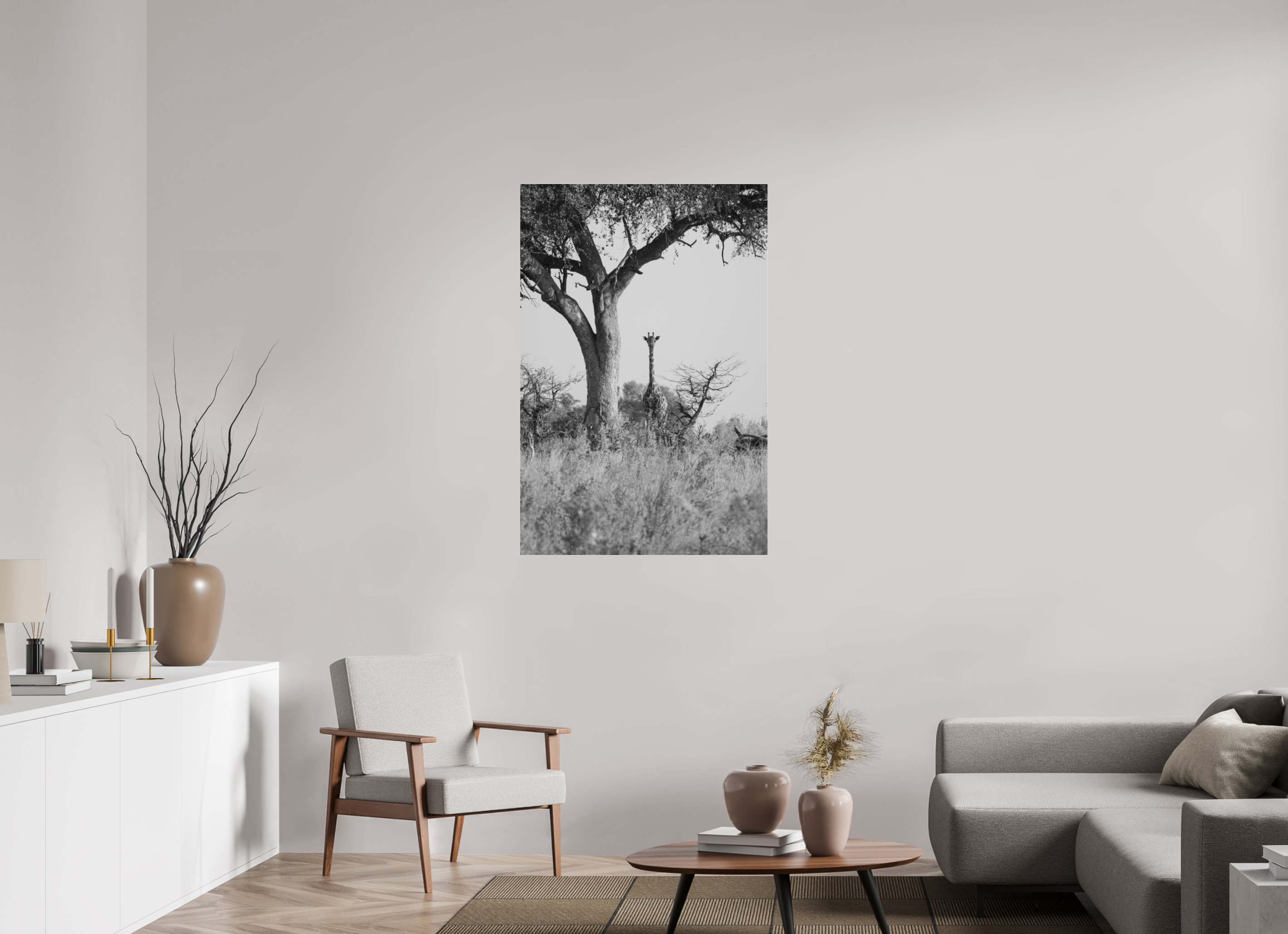80 x 120 cm, Photo Print Under Acrylic Glass Giraffe, Okavango Delta, Botswana, 2025