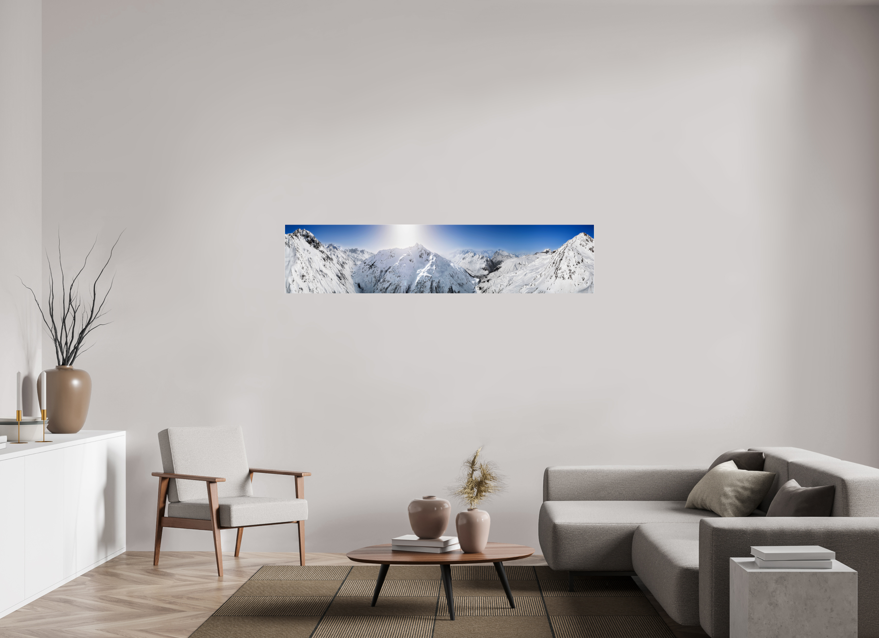 180,1 x 40 cm, Photo Print Under Acrylic Glass Saint-Gotthard Massif, Andermatt, Switzerland, 2021