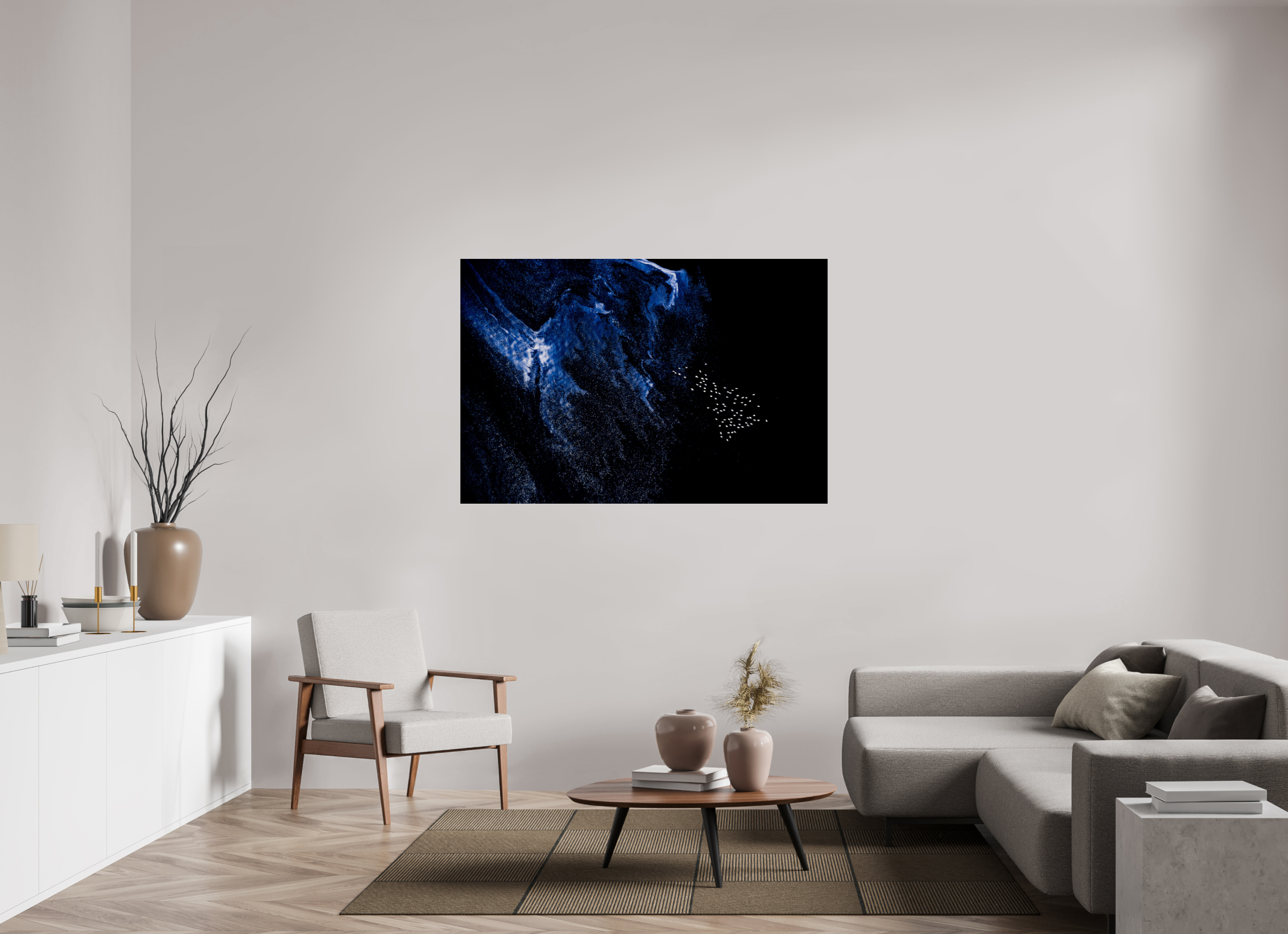 150 x 100 cm, Photo Print Under Acrylic Glass Flamingos at Lake Natron, Tansania, 2018