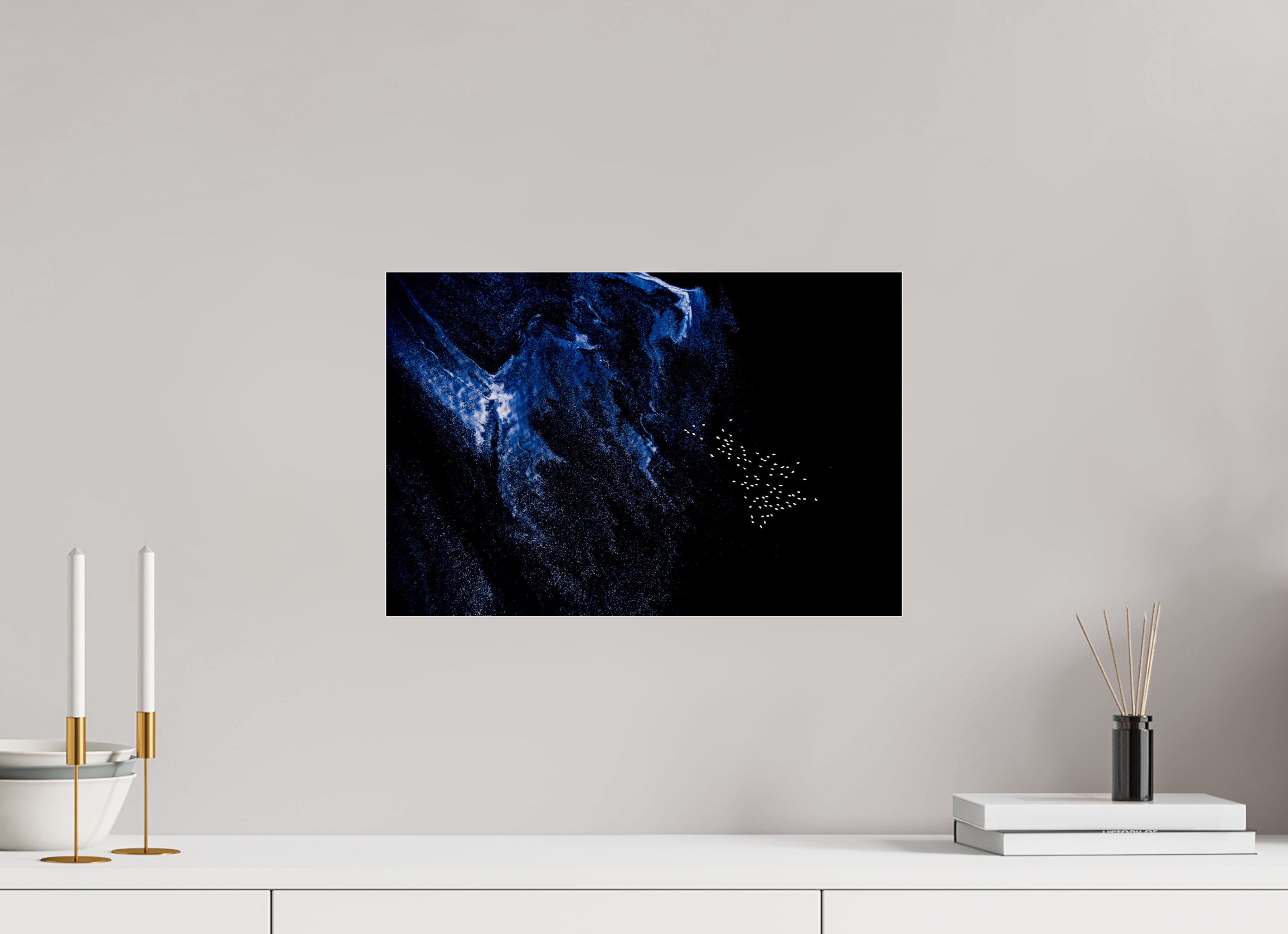 45 x 30 cm, Photo Print Under Acrylic Glass Flamingos at Lake Natron, Tansania, 2018