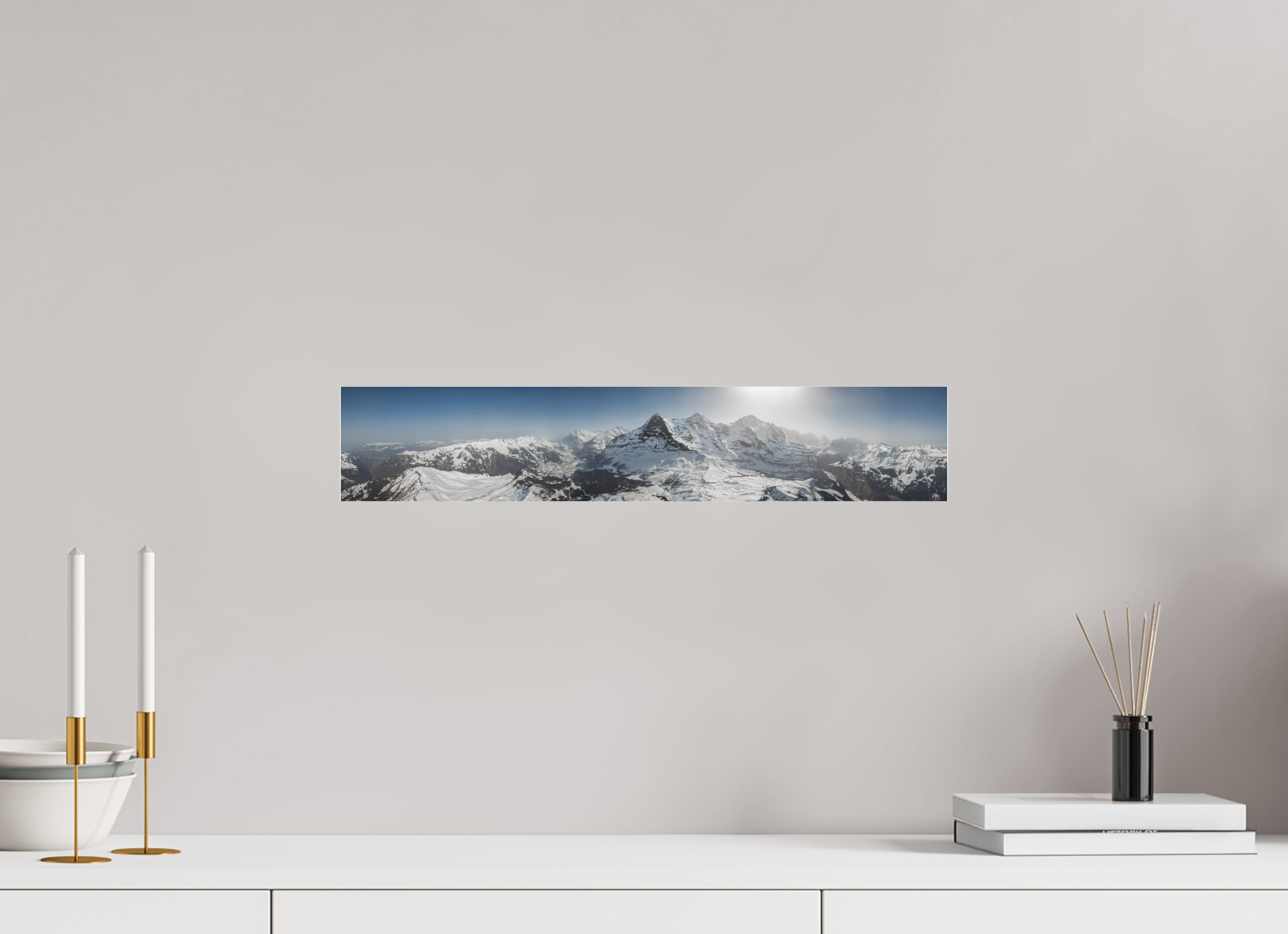 52,9 x 10 cm, Photo Print Under Acrylic Glass Aletsch Glacier, Switzerland